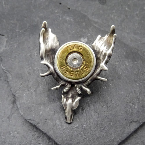 Jagdschmuck Brosche mit Patrone